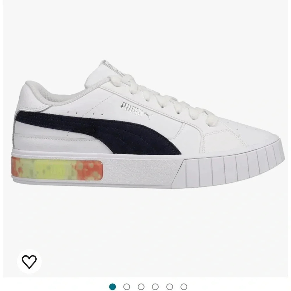 Puma Cali Star Splash perforated lace up sneakers casual white and blue